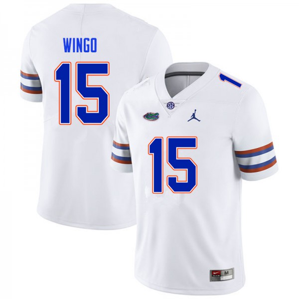 Men #15 Derek Wingo Florida Gators College Football Jersey White